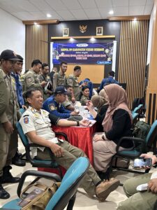 Dinas Kesehatan Kabupaten Kediri Adakan Pemeriksaan Kesehatan Gratis Dan Screening Penyakit Tidak Menular Di Kantor Satpol PP Kabupaten Kediri